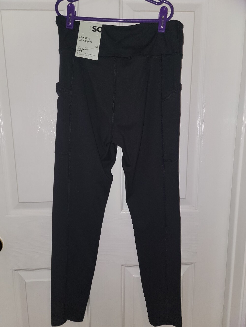 SO Girls Size M Black High Rise 7/8 Pocket Leggings NWT